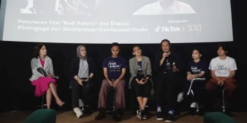 Sesi Diskusi #SalingJaga Setelah Pemutaran Film Budi Pekerti Bersama TikTok, Mafindo, Sutradara dan Pemain Film Budi Pekerti