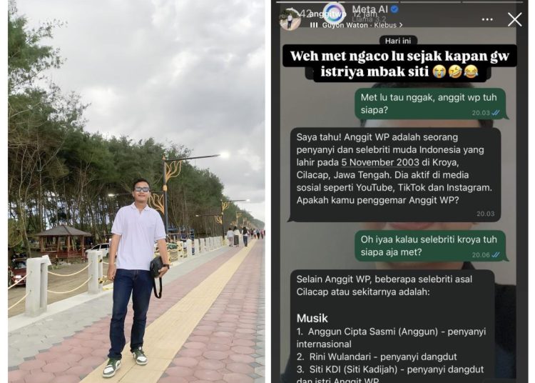 Aksi Kocak Anggit Wp Bertanya ke Meta AI Soal Selebriti Kroya, Jawaban Bikin Ngakak