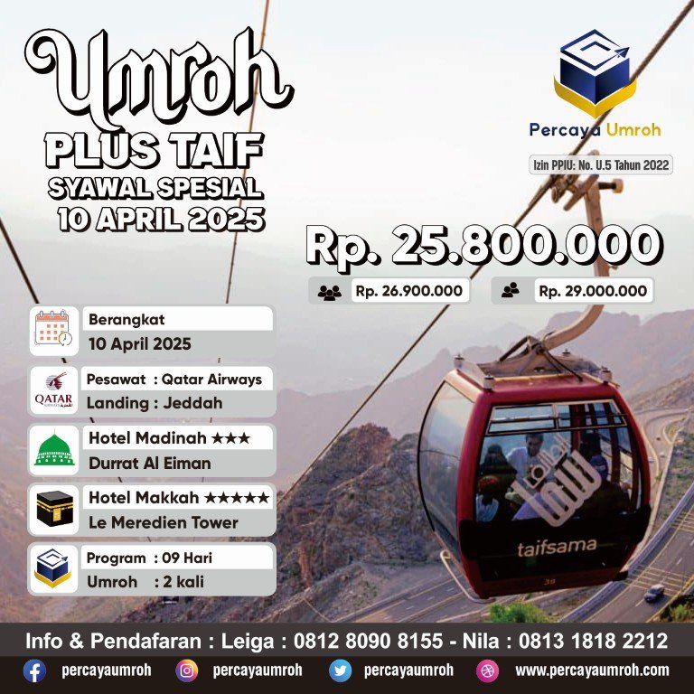 Umroh 10 April 2025 Umroh Syawal Plus Taif