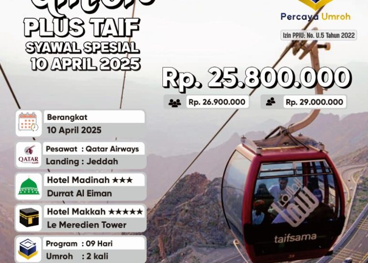 Umroh Plus Taif Syawal Spesial 10 April 2024