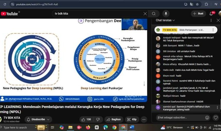 Guru MAN 2 Bantul Ikuti Webinar BDK Semarang