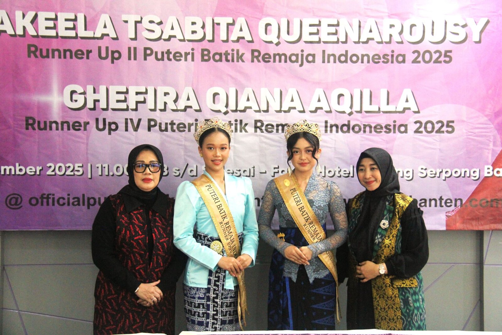 Press Conference : Akeela Tsabita Queenarousy dan Ghefira Qiana Aqilla Runner Up Puteri Batik Remaja Indonesia 2025