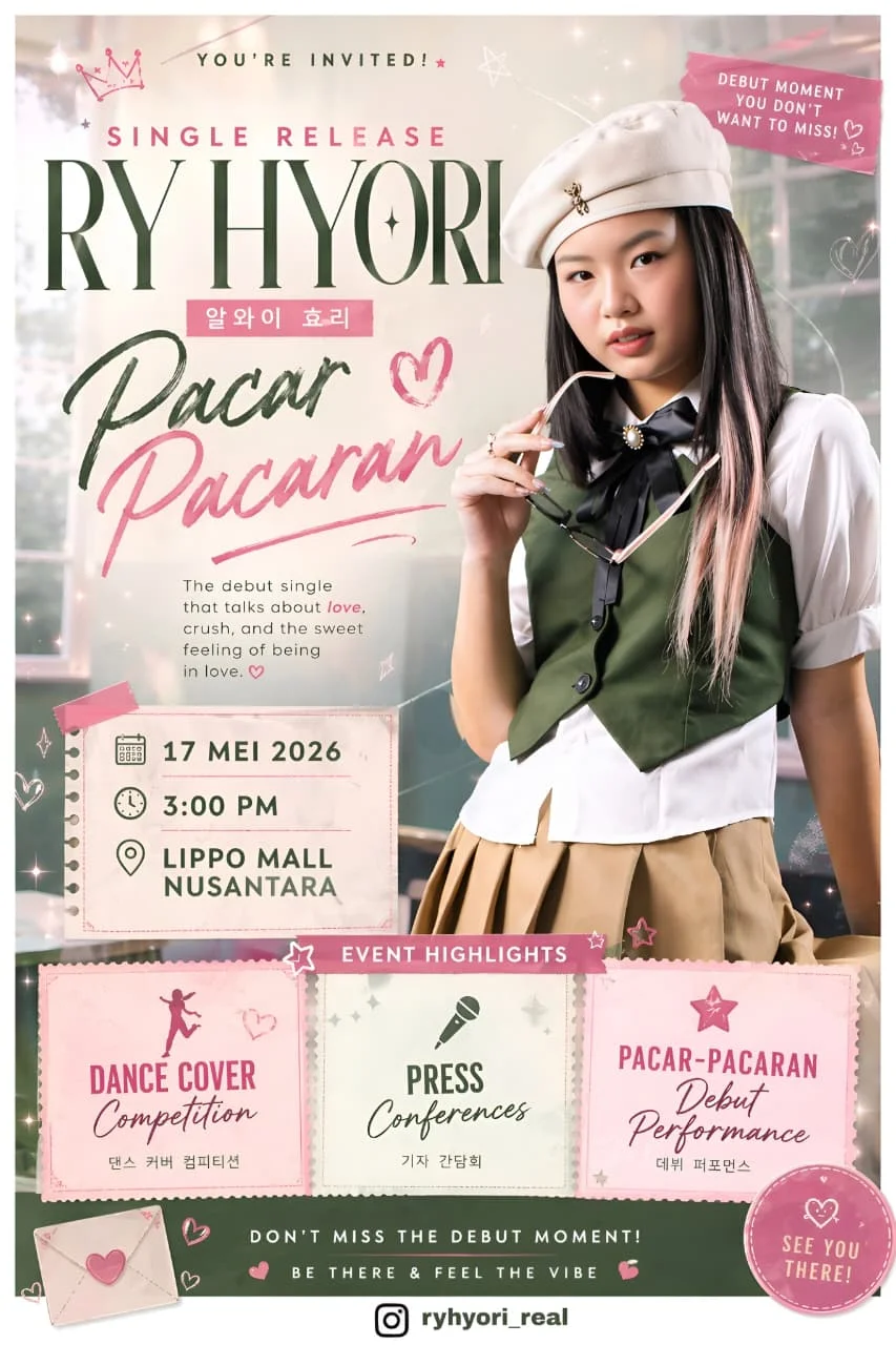 Ry Hyori Dermawan Siap Sapa Penggemar Lewat Single Terbaru "Pacar Pacaran", Rilis Akhir Pekan Ini di Lippo Mall Nusantara